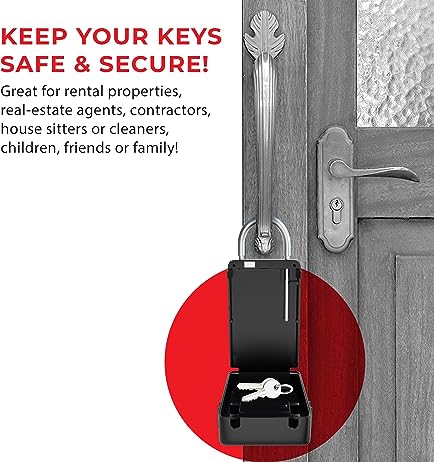 Yardlock Locker Box – Weatherproof Key Lock Box with 4-Digit Combination for Secure Outdoor Key Storage