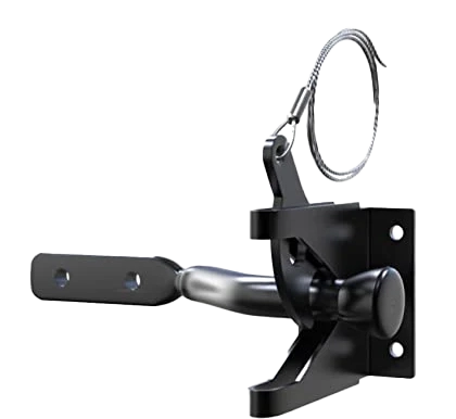 Standard Black Gate Latch with Wire Kit – Durable Spring-Loaded Latching System for Outdoor Gates and Fences by Yardlock Canada